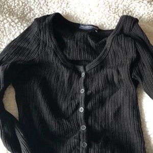 Brandy Melville | Tops | Brandy Melville Black Ribbed Zelly Long Sleeve Top  | Poshmark